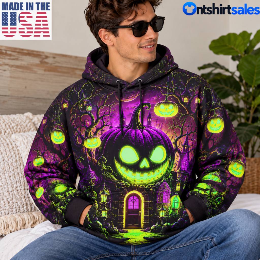 Halloween Pumpkin Haunted House 3D All Over Print 4 Halloween Pumpkin Haunted House 3D All Over Print 2