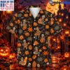 Skeleton Surf Halloween Hawaiian Shirt Tropical Pumpkin Aloha Shirt 1