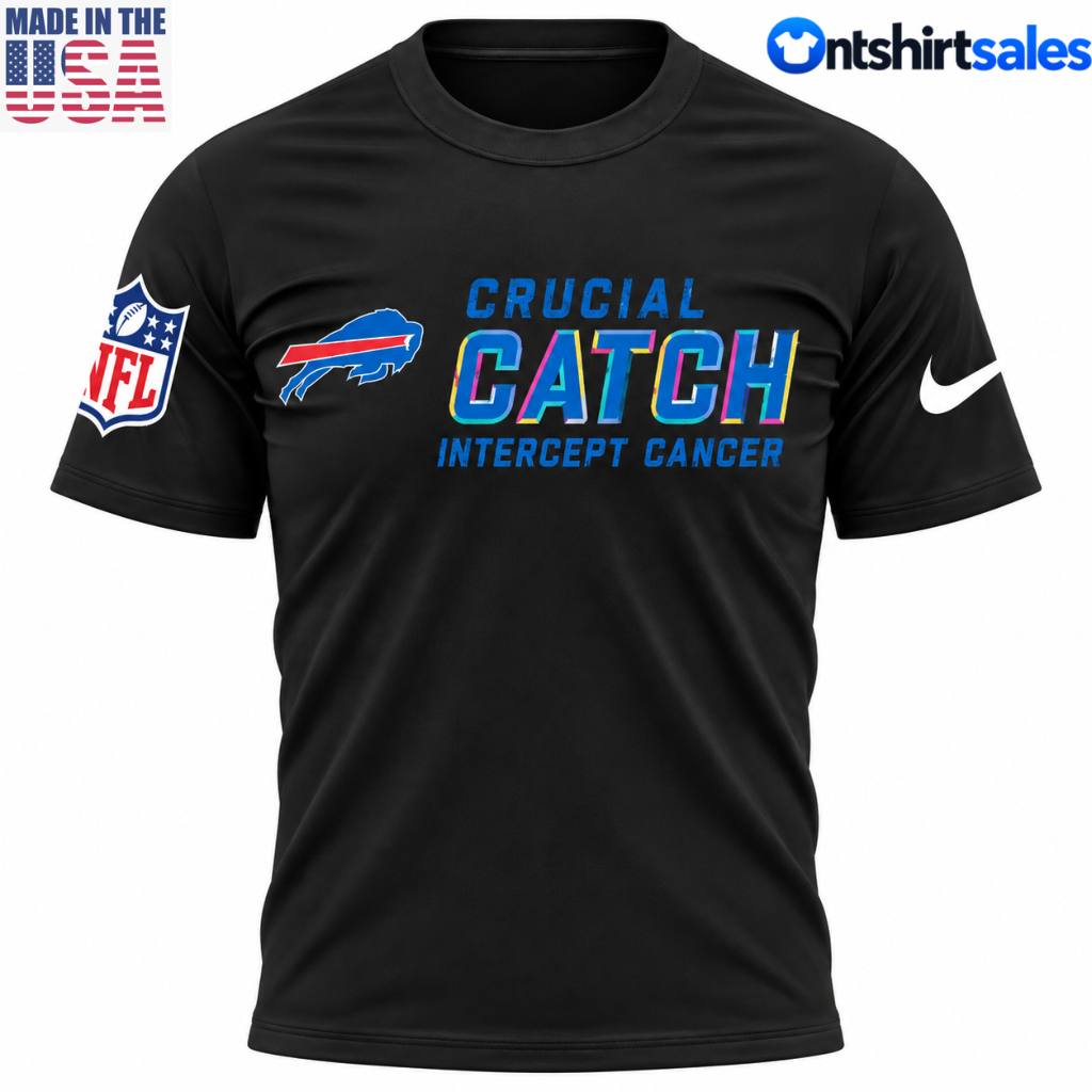 Buffalo Bills Crucial Catch Intercept Cancer Tackle T-Shirt Buffalo Bills Crucial Catch Intercept Cancer Tackle T-Shirt