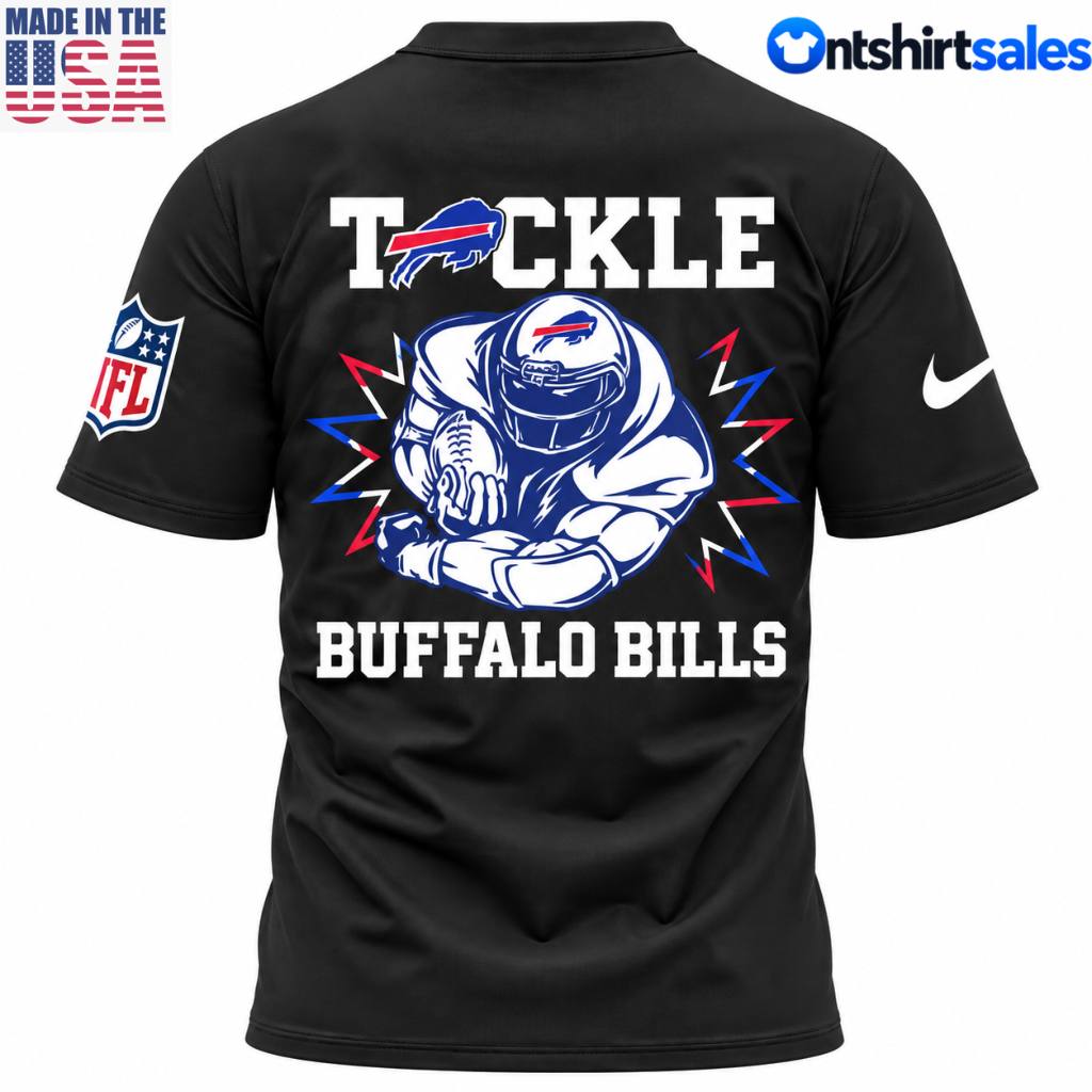 Buffalo Bills Crucial Catch Intercept Cancer Tackle T-Shirt Buffalo Bills Crucial Catch Intercept Cancer Tackle T-Shirt