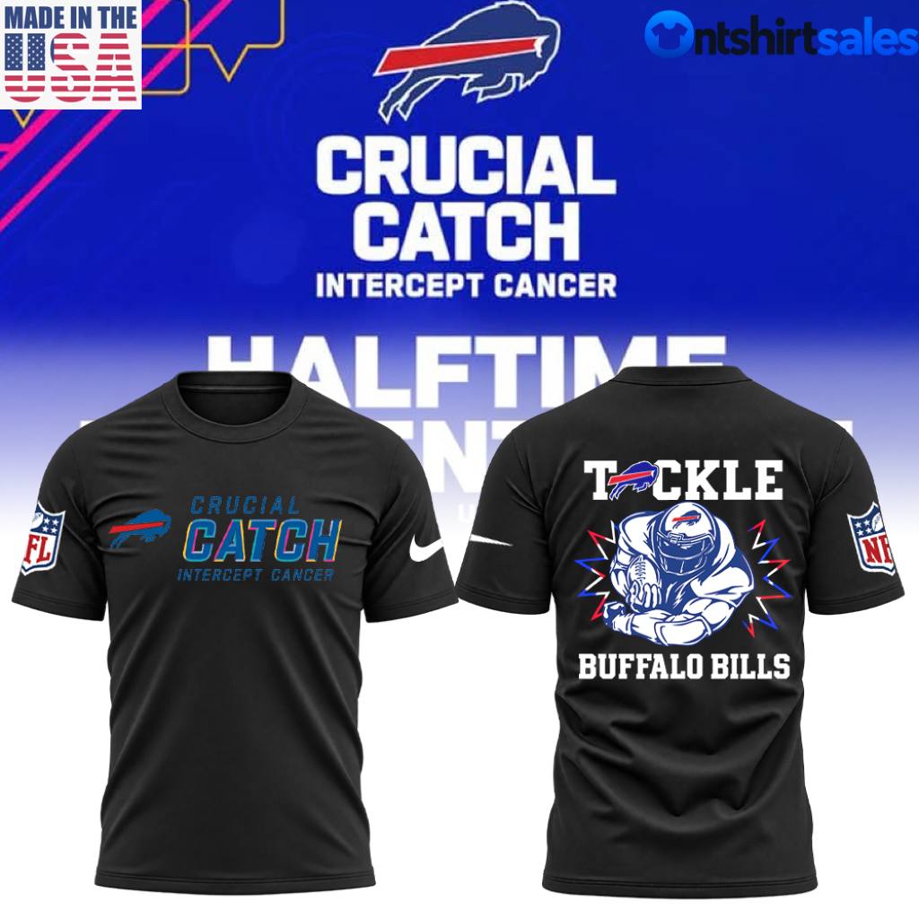 Buffalo Bills Crucial Catch Intercept Cancer Tackle T-Shirt 4 Buffalo Bills Crucial Catch Intercept Cancer Tackle T Shirt