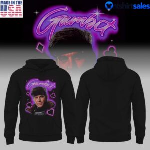 Gambit Marvel Superhero Retro Neon Cards Hoodie