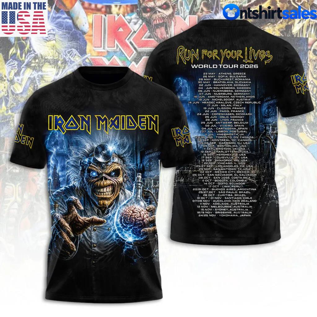 Iron Maiden 2026 World Tour 3D Apparel Gift for Rock Music T-Shirt