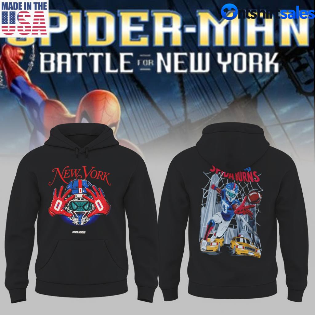 New York Dark Horse Football Helmet & Spider Man Gloves Hoodie 4 New York Dark Horse Football Helmet Spider Man Gloves Hoodie